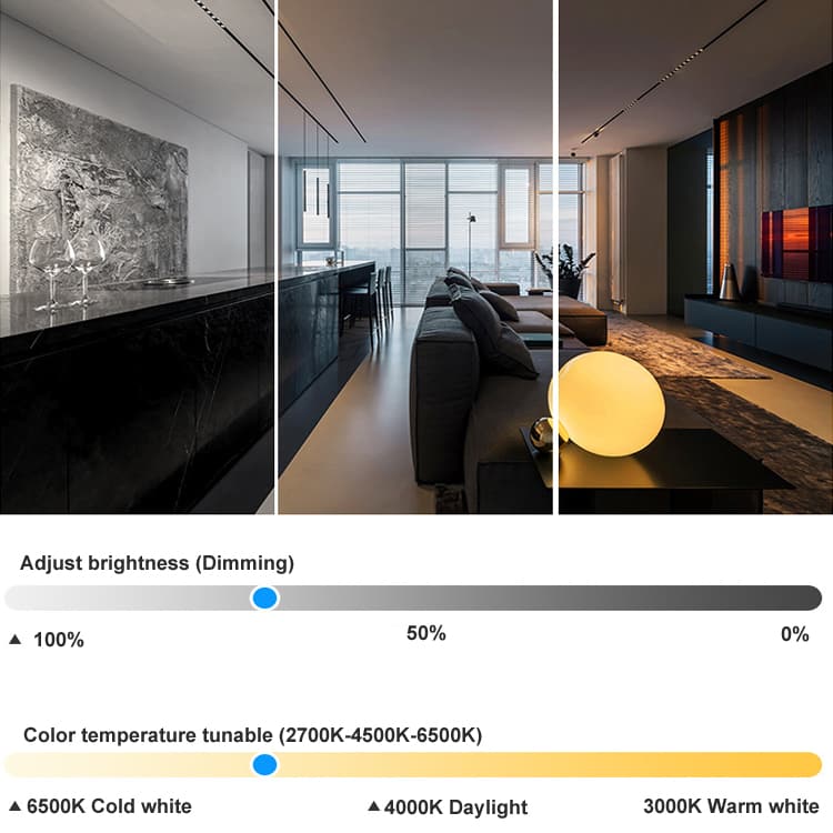 Lumière LED extérieur sur-mesure : Donnez vie à vos rêves d'éclairage 2 smart dimmable magnetic track light system