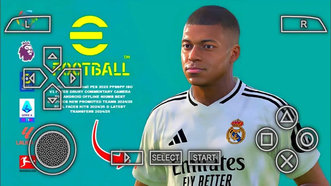 Télécharger PES 2025 PPSSPP Commentaire Français Camera PS5 pour Android 5 Télécharger PES 2025 PSP ISO Version Française Originale