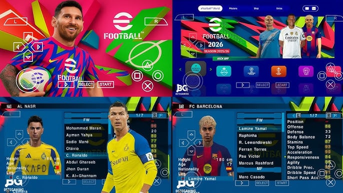 Télécharger eFOOTBALL PES 2026 PPSSPP Android OFFLINE – Caméra PS5, Graphismes HD, Mise à jour Transferts – VERSION FRANÇAISE 1 eFOOTBALL PES 2026 PPSSPP Android