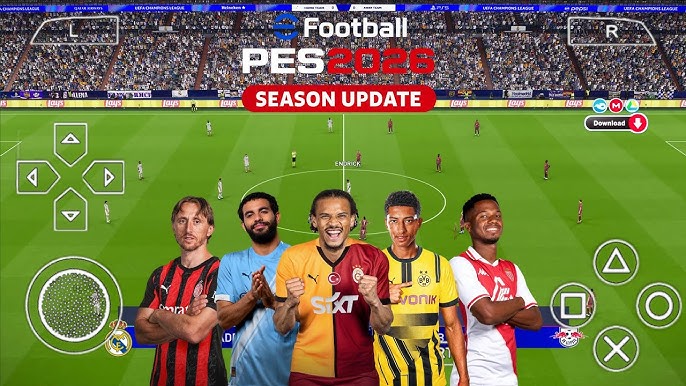 Télécharger eFootball PES 2026 PPSSPP ISO Pour Android + Caméra PS5 1 eFootball PES 2026 PPSSPP ISO Pour Android