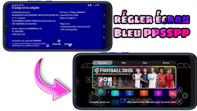 Comment régler l’écran bleu ou noir sur PPSSPP (Android & PC) – Guide 2026 2 Ecran Bleu sur PPSSPP